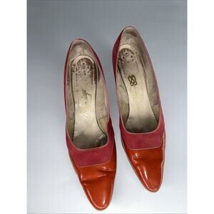 Vintage Balenciaga Custom Originals Orange Pink Suede Oxford Heels 9 Runs Sm